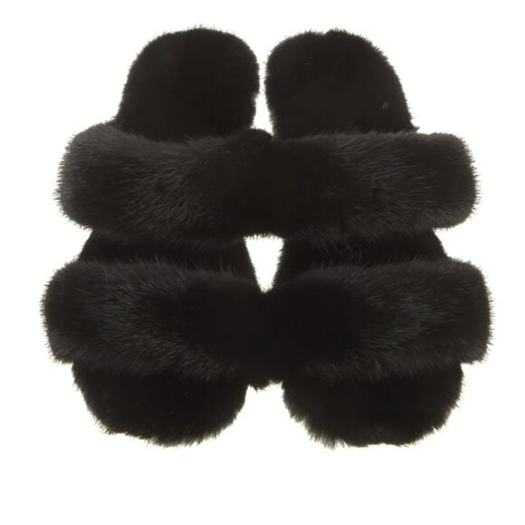 Saint Laurent mink fur slides - Picture 5 of 7